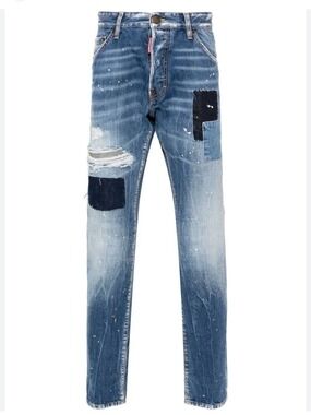 DSQUARED2 COOL GUY SLIM FIT JEANS DISTRESSED PATCHES DESIGNER MENS SIZE EUR 46